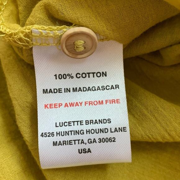 Petite Lucette Achille shirt in yellow, size 12 month, NWT - Picture 6 of 8